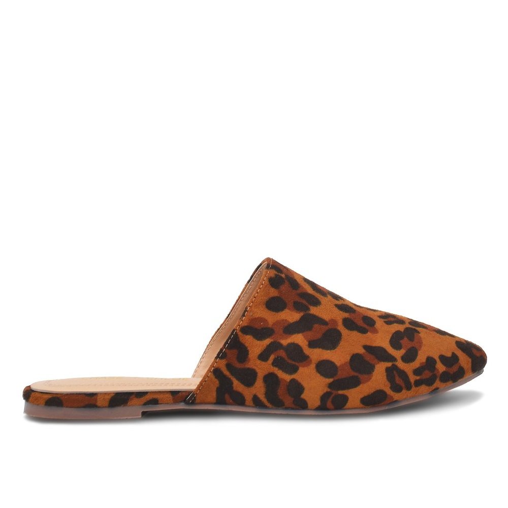 Women's Leopard Printed Close Toe Mules - Picture 1 of 4